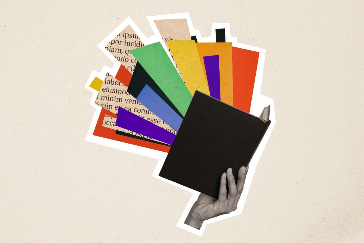 Collage with laptop and quote box representing citations